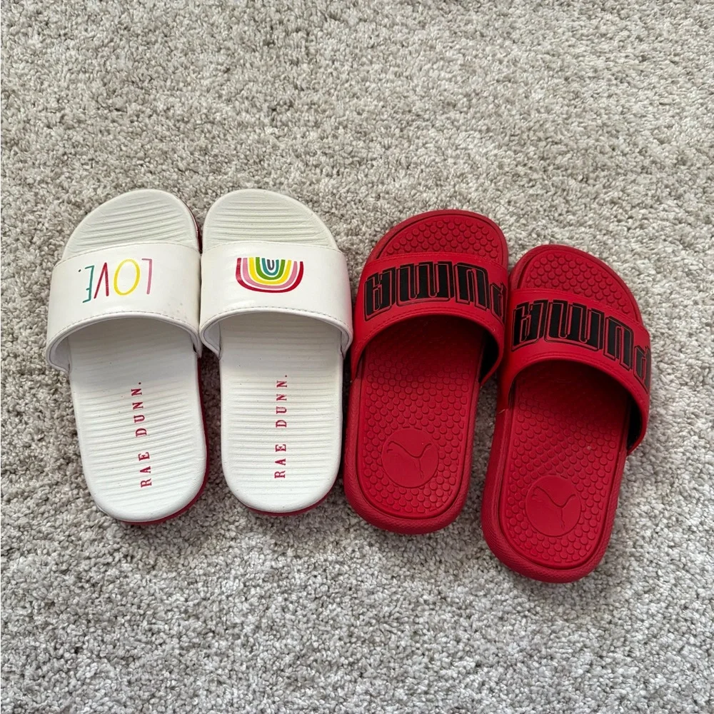 PUMA and RAE DUNN Kids' toddler boy girl Slide Sandals size 11-13 bundle 2 pairs